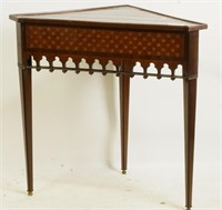 CIRCA 1840's FRENCH GOTHIC REVIVAL CORNER TABLE