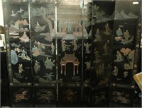 ANTIQUE SIX PANEL CHINESE WALL SCREEN