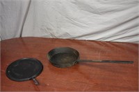 Long Handled Skillet and Cast Iron Gridle