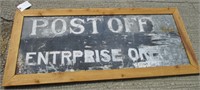 Vintage Enterprise Post Office Sign in Wood Frame