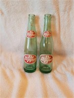 2 vintage 10 oz. Dr Pepper bottles