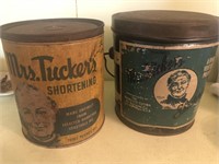 2 Mrs. Tucker’s Shortening cans