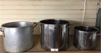 3 stainless pots