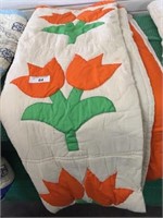 hand sewn tulip quilt 72" x 90"