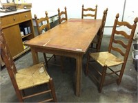 table & 6 ladder back chairs