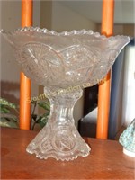 2 Piece glass punch bowl 11"h