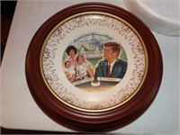 John F. Kennedy Collectors plate in plastic frame