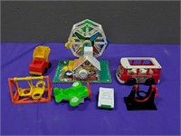 Lot of original Fisher Price toys w/ 10 figures