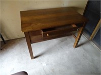 Pine library table, 42" x 26" top, missing 1 knob