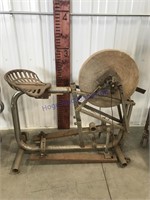 Grinding stone w/ cast iron seat