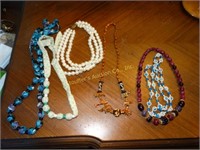 Necklace lot - Noahs Ark, beads, cloth,etc