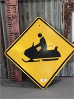 Snowmobile road sign