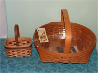 Longaberger Basket w/ plastic liner & tag & small