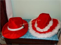 2 Ladies Red Christmas hats