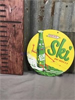 Drink Ski double-sided cardboard sign