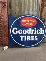 Goodrich Tires porcelain sign, 2-sided
