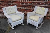 x2 Antique Wicker Rocking Chairs TIMES THE COUNT