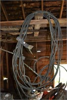 4 short lightning rods and cable