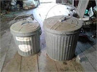 Galvanized cans with lids