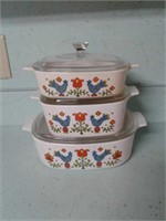 Friendship Amish Rooster Corning Ware