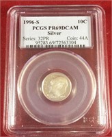 1996 S 10C PCGS PR69DCAM Silver