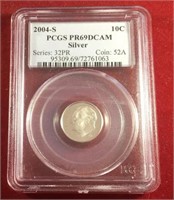 2004 S 10C PCGS PR69DCAM Silver