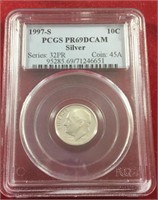 1997 S 10C PCGS PR69DCAM Silver