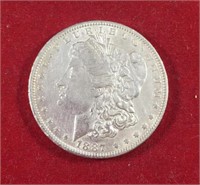 1887 O Morgan Dollar AU