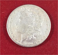 1880 S Morgan Dollar AU (Cleaned)