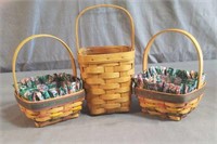 Lot of 3 - Baskets w/ Liners and Protectors