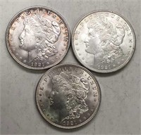 3- 1921p Uncirculated Morgan Dollar