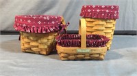 3 Longaberger baskets with matching liners