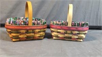 2 small stained 1997 Easter Longaberger baskets