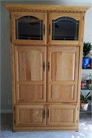80" Tall Liquor Oak Custom Barroom Cabinet
