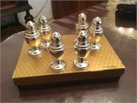 6 Small Sterling Salt and Pepper Shakers
