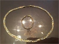 Tri-Color Necklace and Bracelet Set