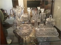 Group of Crystal Serving & Decor Items