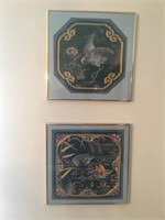 Pair of Finely Embroidered Framed Panels