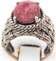 Jewelry Sterling Silver Red Stone Ring