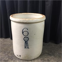 Vintage 6 Gallon Stoneware Crock Jar