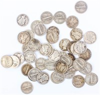 Coin 50 Mercury Dimes 90% Silver Nice Selection