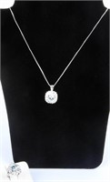 Jewelry Sterling Silver CZ Necklace & Ring