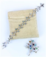 Jewelry Sterling Silver Brooch & Bracelet