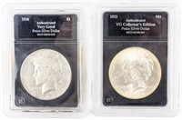 Coin 2 Peace Silver Dollars Beckett Graded
