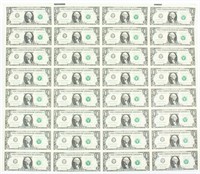 Coin 2003 Uncut Sheet of $ Notes 32 Notes