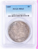 Coin 1889 Morgan Silver Dollar PCGS MS63