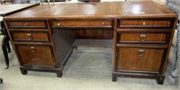 Large Sligh Executive Desk With Leather Inlay