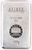 Coin 100 Gram .999 Fine Silver Bar