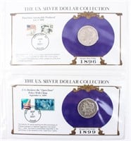 Coin 2 Morgan Silver Dollars in Display w/ History