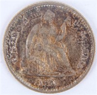 Coin 1861 Seated Half Dime Choice BU